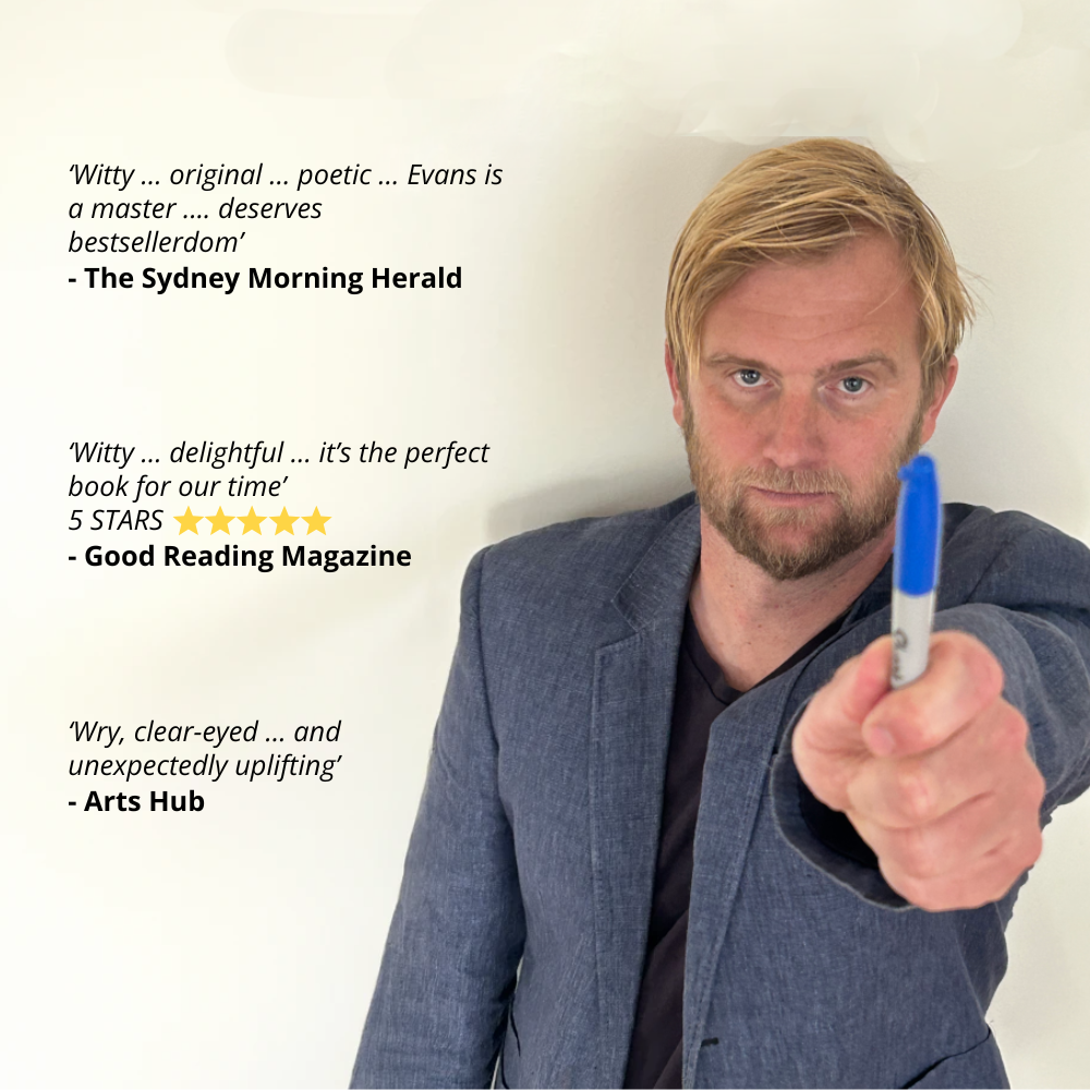 Eamon-Evans-Author-Pointing-with-a-Sharpie-its-Eamon-Evans-with-text-of-praise
